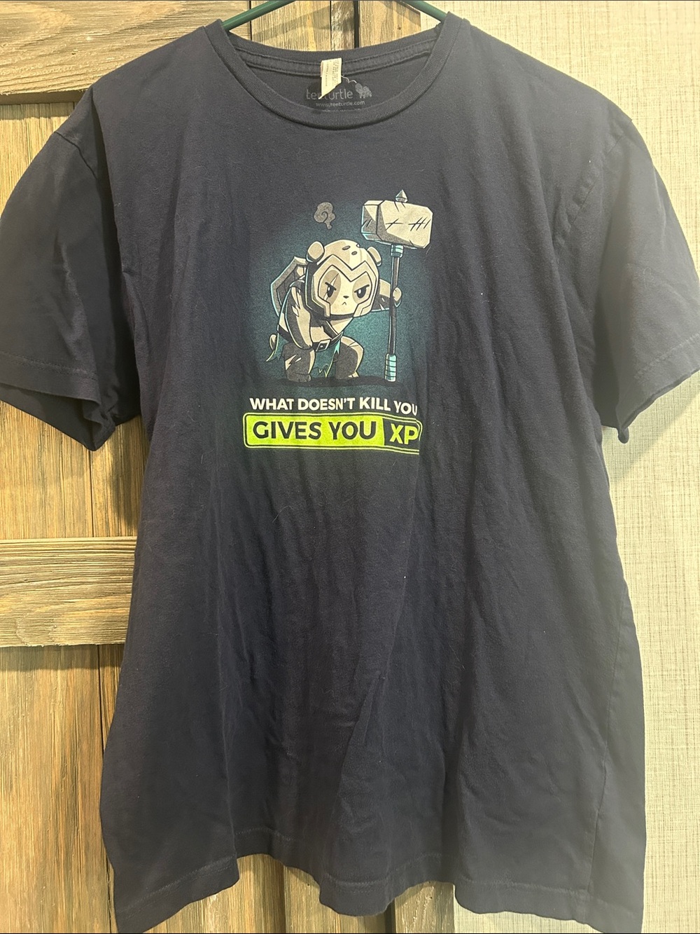 Teeturtle Navy Short-Sleeve Graphic Tee - Gives You XP